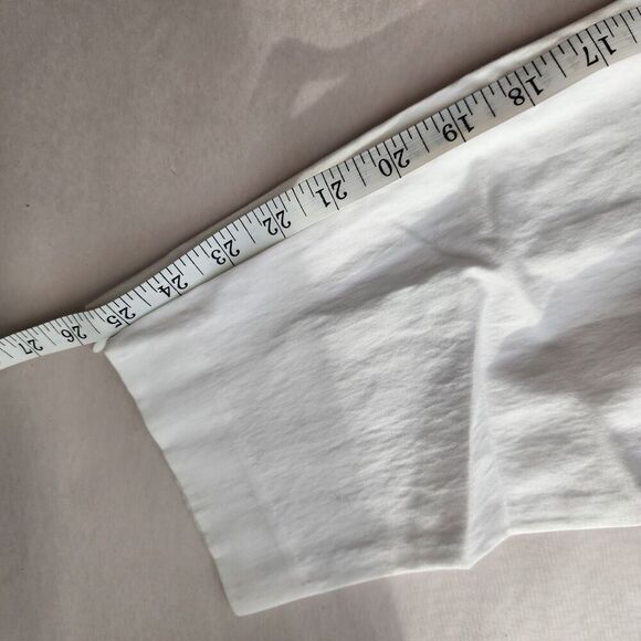 THEORY pants White Ankle Crop size 8 Zipper Leg Capri Stretch Coastal Resort - Picture 10 of 12